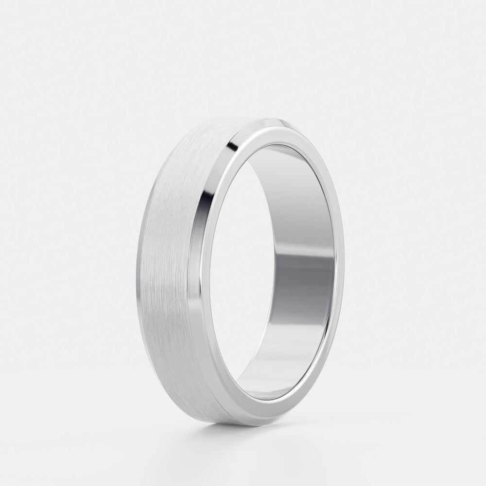 
                      
                        The Calihan Ring - Brushed Chamfered Edge Men's Ceremonial Band
                      
                    