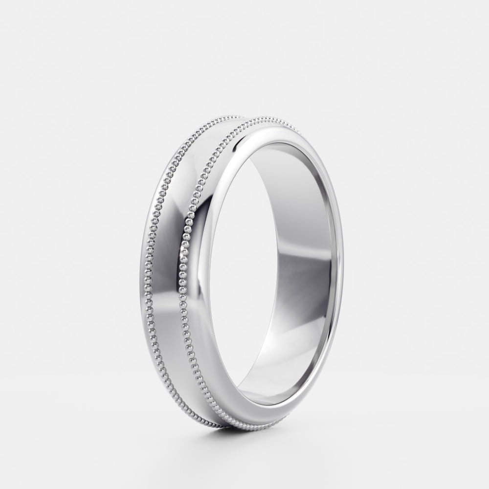 
                      
                        The Orion Ring - Brushed Milgrain-Detail Men's Ceremonial Band
                      
                    