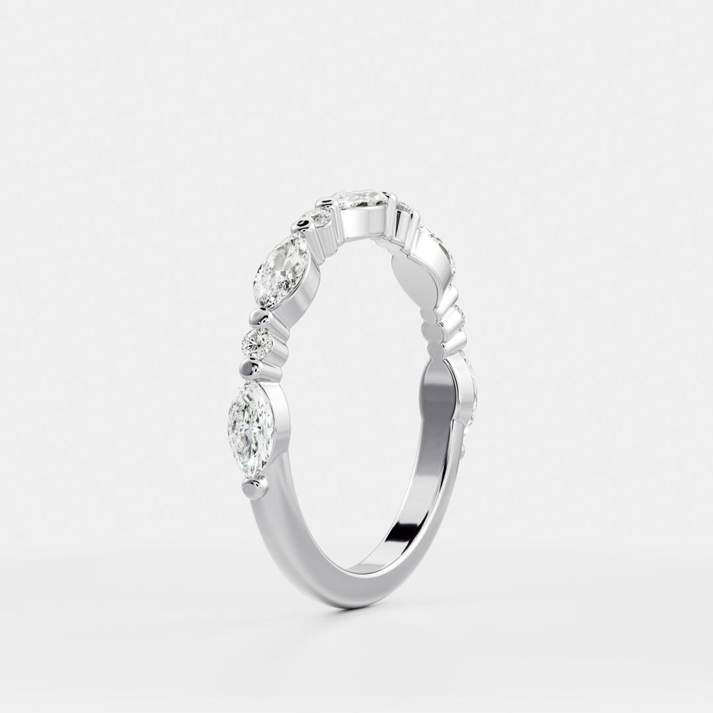 
                      
                        The Freya Ring - Marquise and Round Brilliant Band
                      
                    