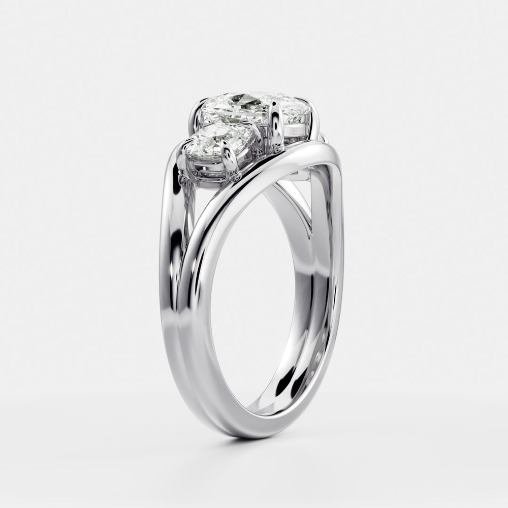 
                      
                        The Oriana Ring - Split Shank Elongated Cushion and Cushion Trilogy
                      
                    