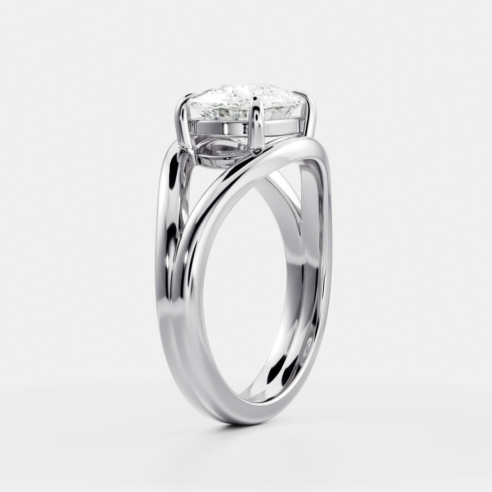 
                      
                        The Aleasa Ring - Split Shank East-West Elongated Cushion Solitaire
                      
                    