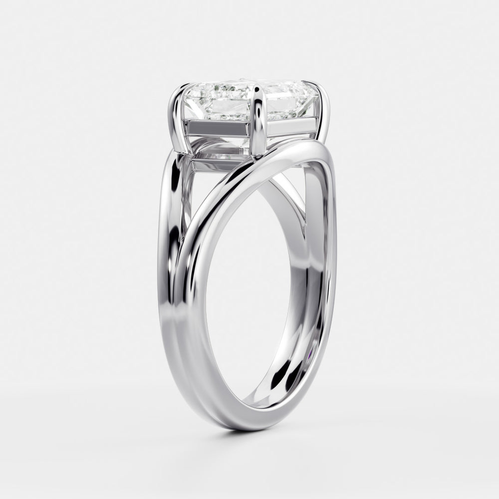 
                      
                        The Aleasa Ring - Split Shank East-West Emerald Solitaire
                      
                    
