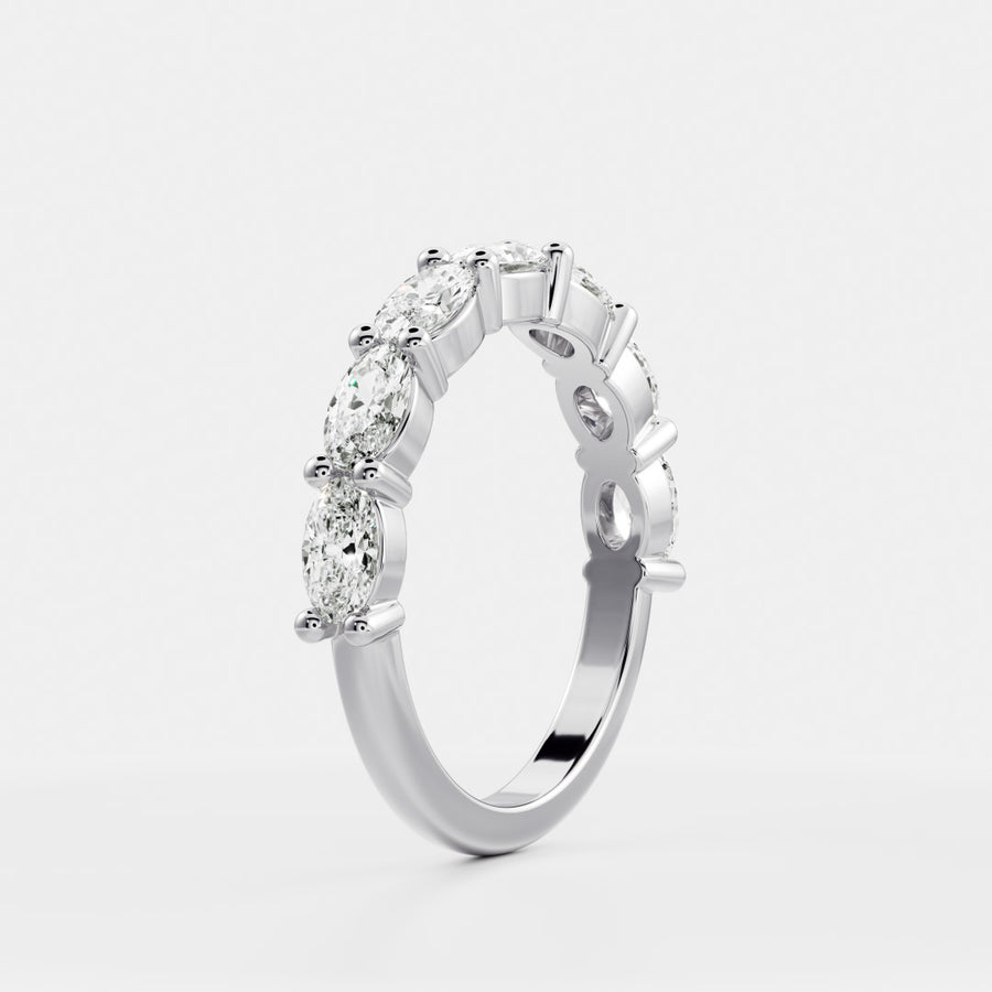 The Genevieve - Lab Diamond Horizontal Oval Women's Wedding Band