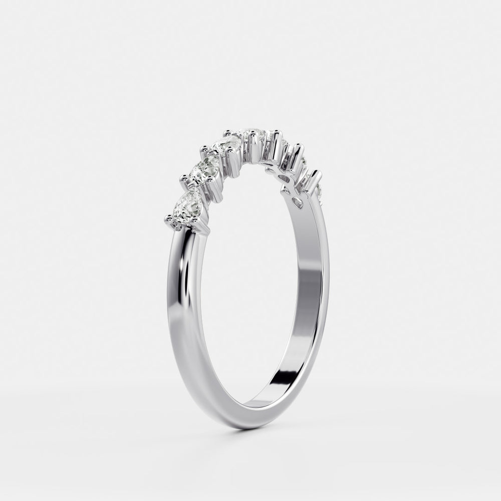 
                      
                        The Lucie Ring - Horizontal Pear Wedding Band
                      
                    