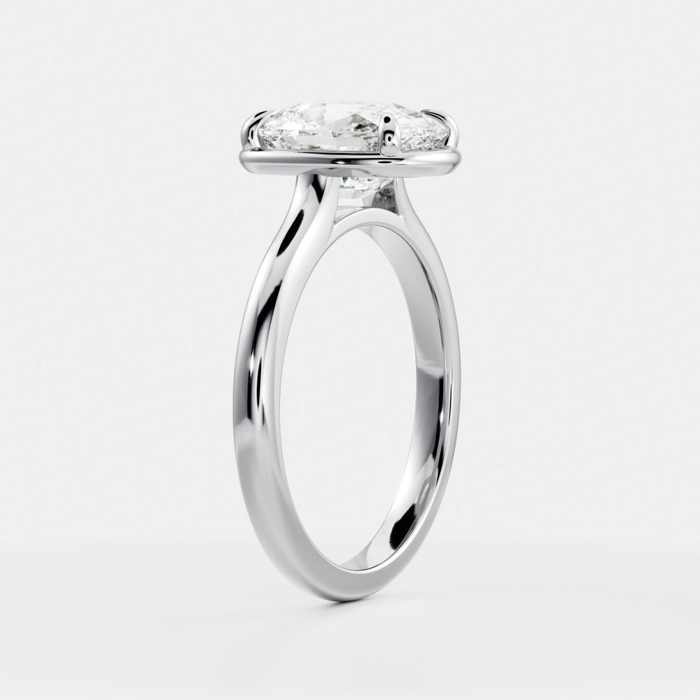 
                      
                        The Ophelia Ring - Elongated Cushion Cathedral Georgian Solitaire
                      
                    