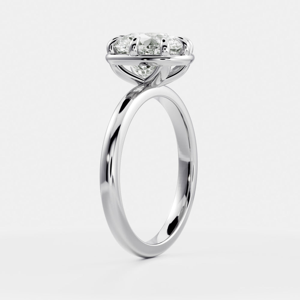 
                      
                        The Ophelia Ring - Elongated Cushion Georgian Solitaire
                      
                    