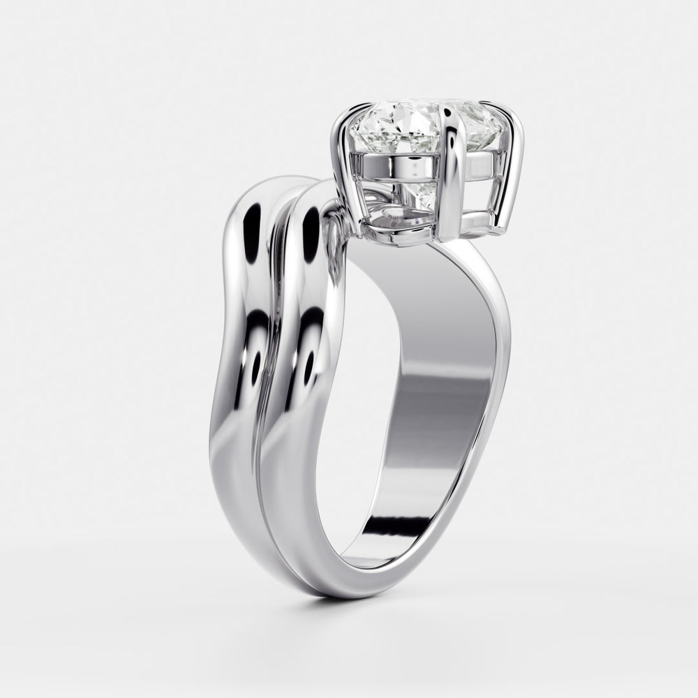 
                      
                        The Azariah Ring - Oval Solitaire with Double Curved Band
                      
                    