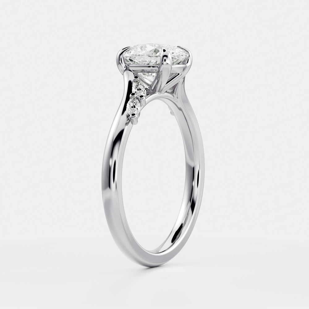 
                      
                        The Amira Ring - Elongated Cushion with Marquise Accents
                      
                    