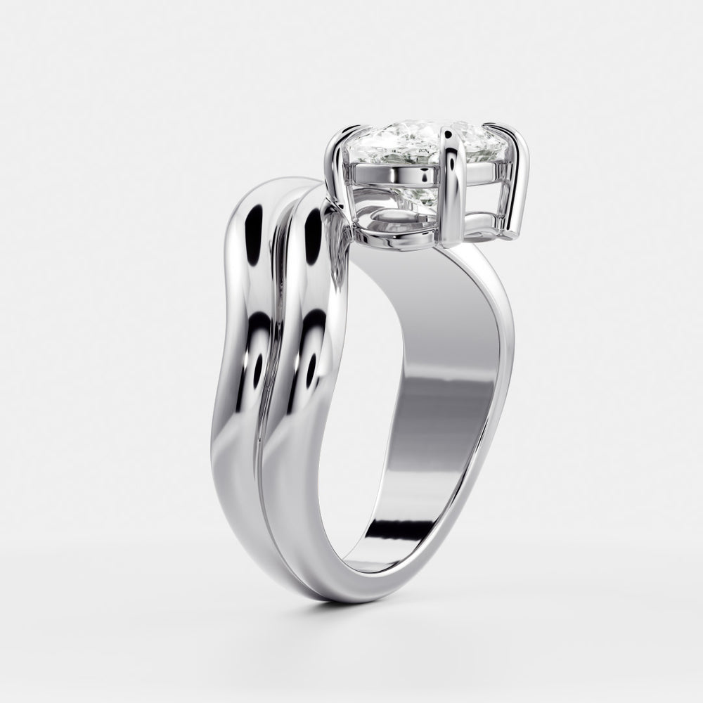 
                      
                        The Azariah Ring - Elongated Cushion Solitaire with Double Curved Band
                      
                    