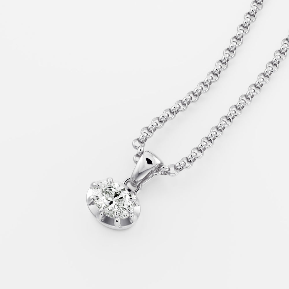 
                      
                        The Allegra Pendant - Oval Pendant with Belcher Chain
                      
                    