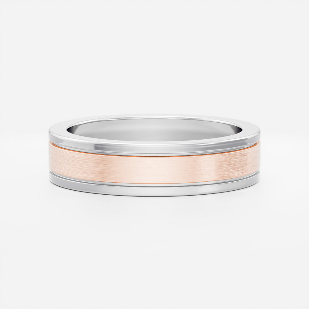 
                      
                        The Hugo Ring - Brushed Dual Grooved Men's Ceremonial Band
                      
                    