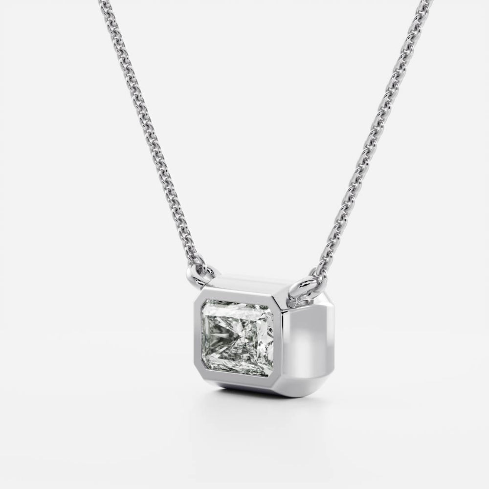 
                      
                        The Vera Necklace - Radiant Bezel Pendant
                      
                    