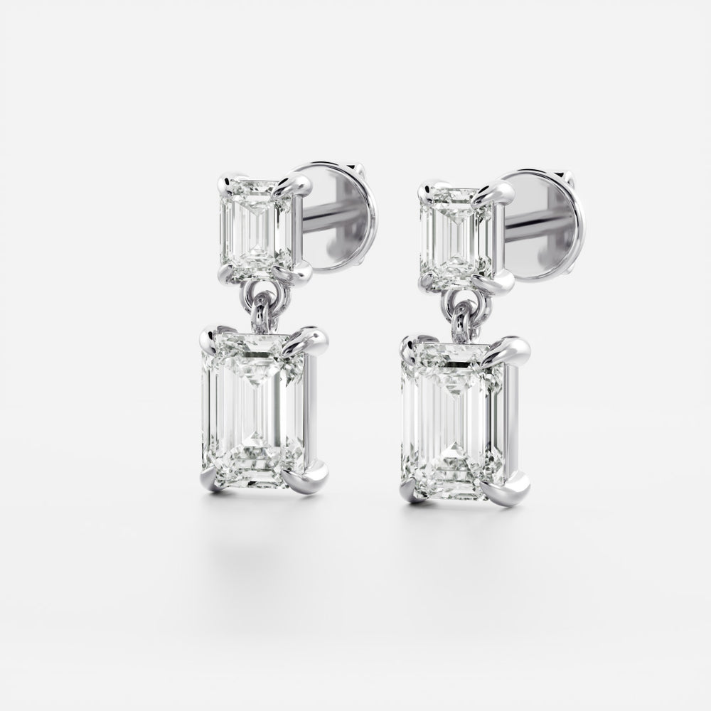 
                      
                        The Arietta Earrings - Emerald Double Drop Earrings
                      
                    