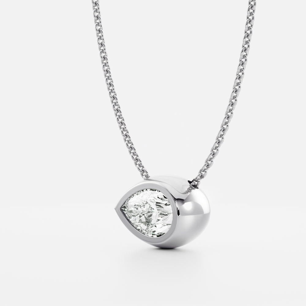 
                      
                        The Vera Necklace - Pear Bezel Pendant
                      
                    