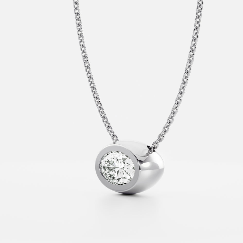 
                      
                        The Vera Necklace - Oval Bezel Pendant
                      
                    