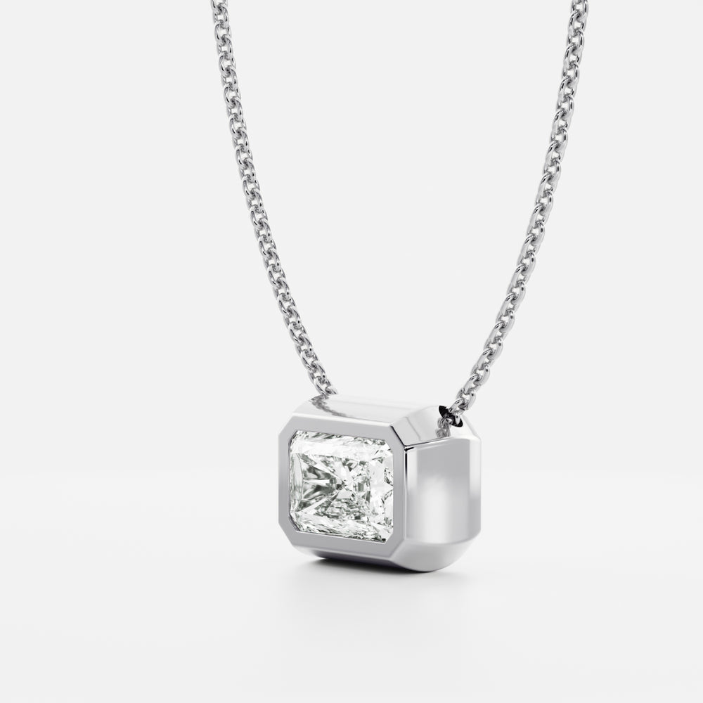 
                      
                        The Vera Necklace - Radiant Bezel Pendant
                      
                    