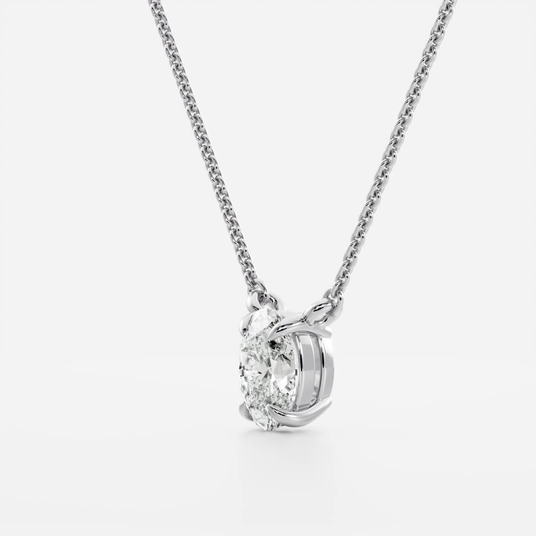 The Iris Necklace - 0.3ct Lab Diamond Oval Pendant