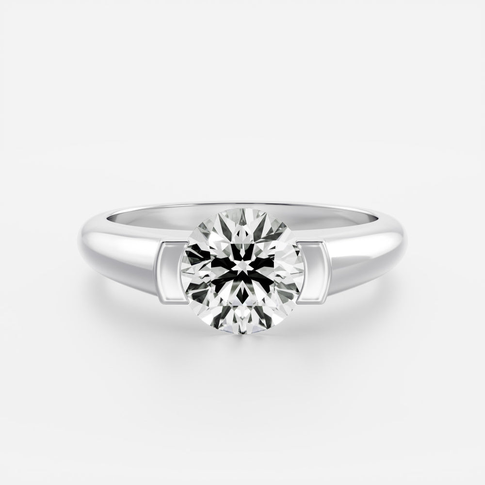 The Winslow Ring -  Round Half Bezel Signet