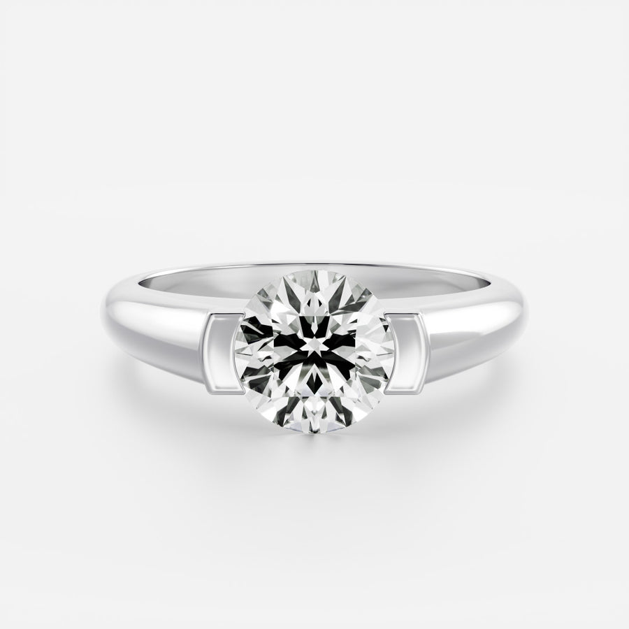 The Winslow Ring - Round Half Bezel Signet