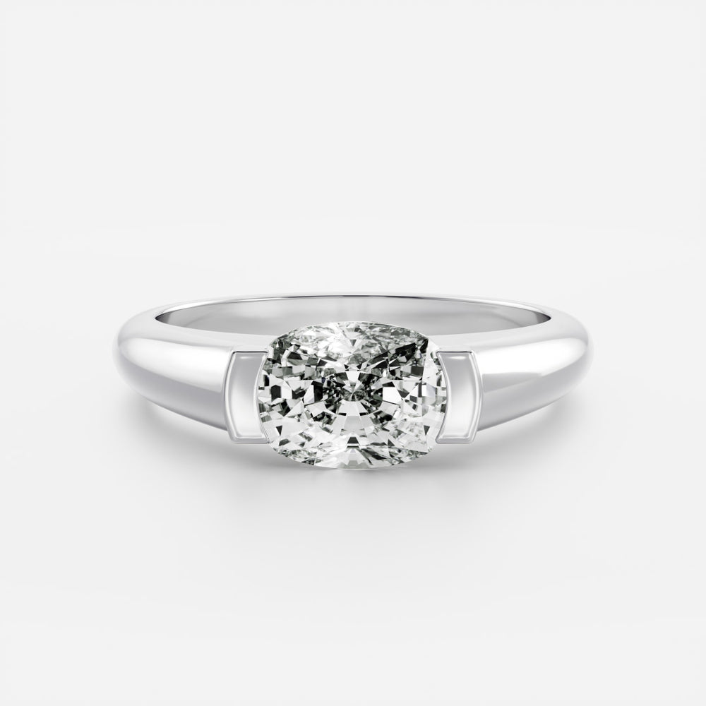 
                      
                        The Winslow Ring -  Elongated Cushion Half Bezel Signet
                      
                    