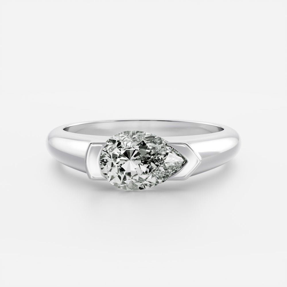 
                      
                        The Winslow Ring -  Pear Half Bezel Signet
                      
                    
