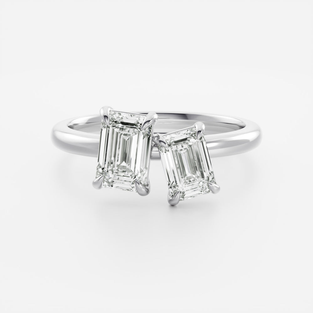 
                      
                        The Audrey Ring - Emerald Toi et Moi
                      
                    