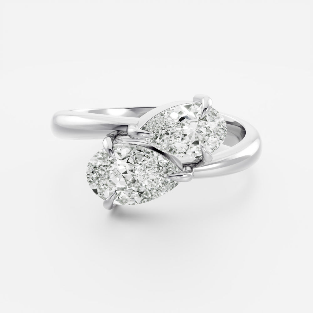 The Isabeau Ring - Twisted Pear Toi et Moi