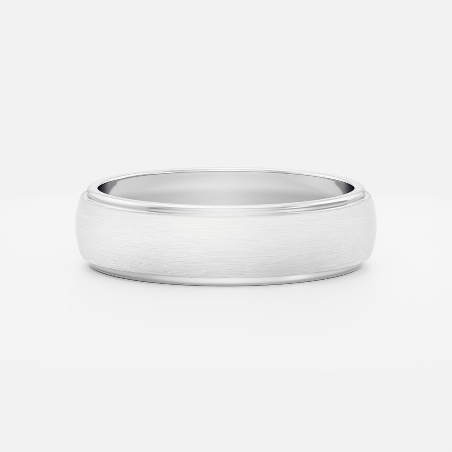 The Argo Ring - Brushed Step Edge Men's Wedding Band