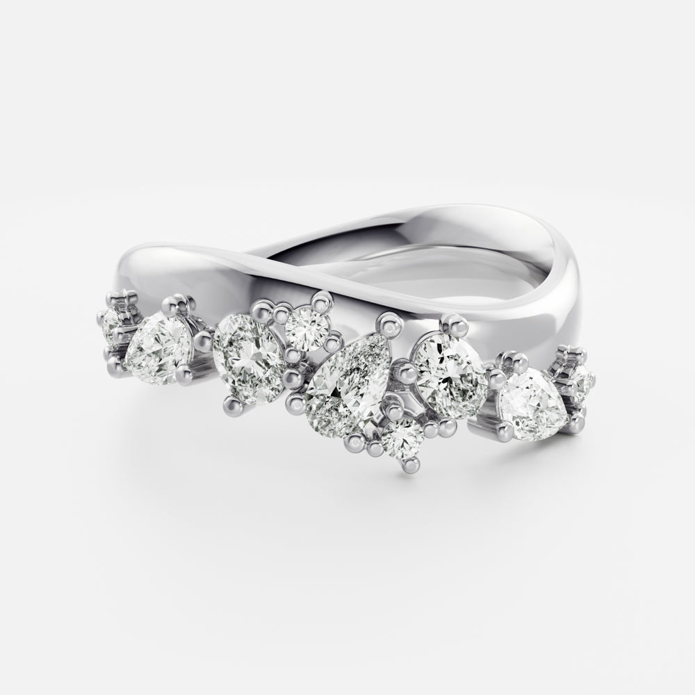 
                      
                        The Nalaya Ring - Scattered Pear and Round Contour Ceremonial Ring
                      
                    