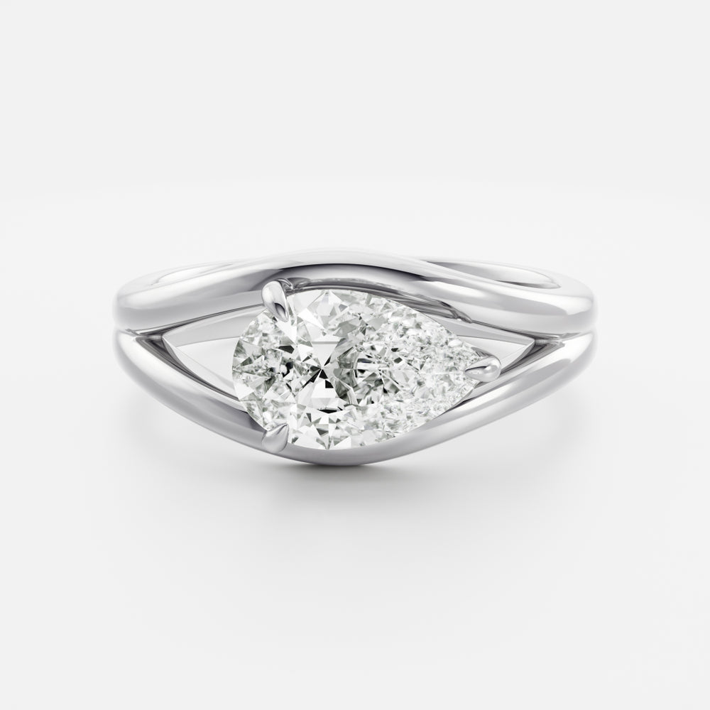
                      
                        The Aleasa Ring - Split Shank East-West Pear Solitaire
                      
                    