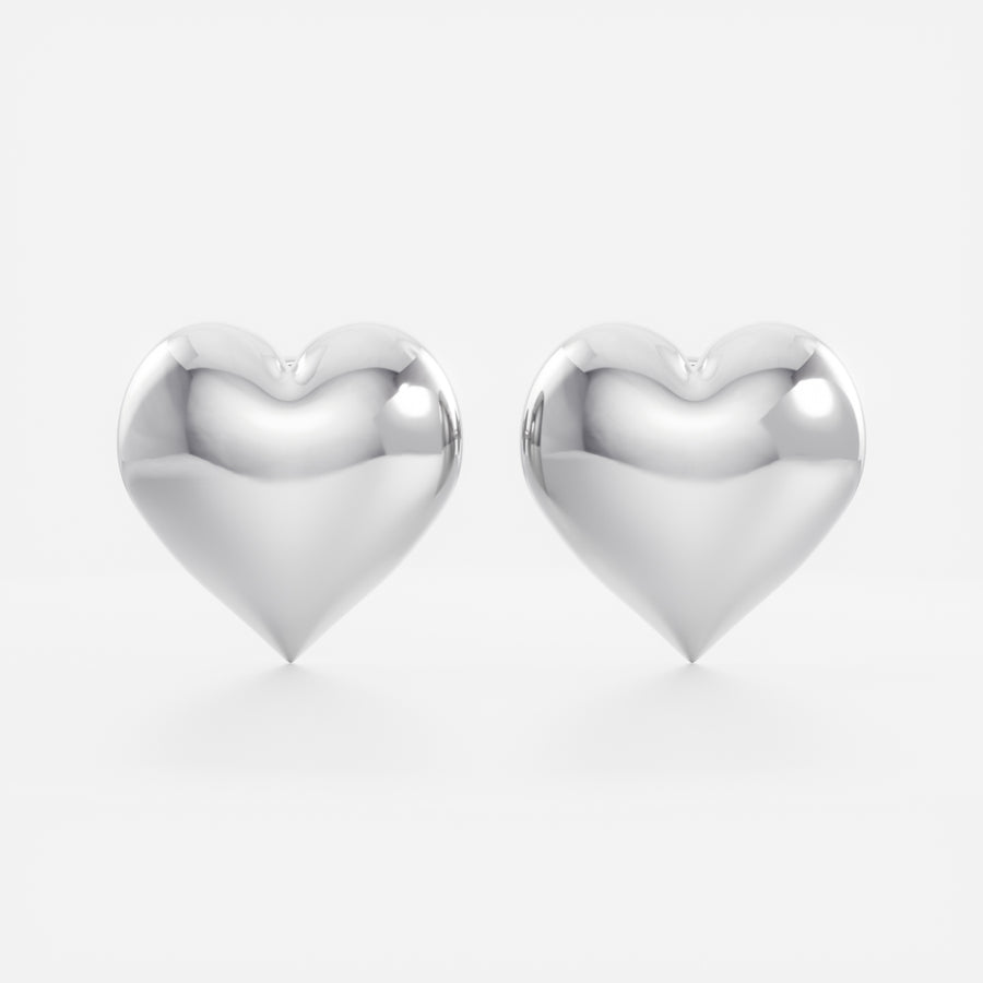 The Romy Earrings - Contour Heart Studs