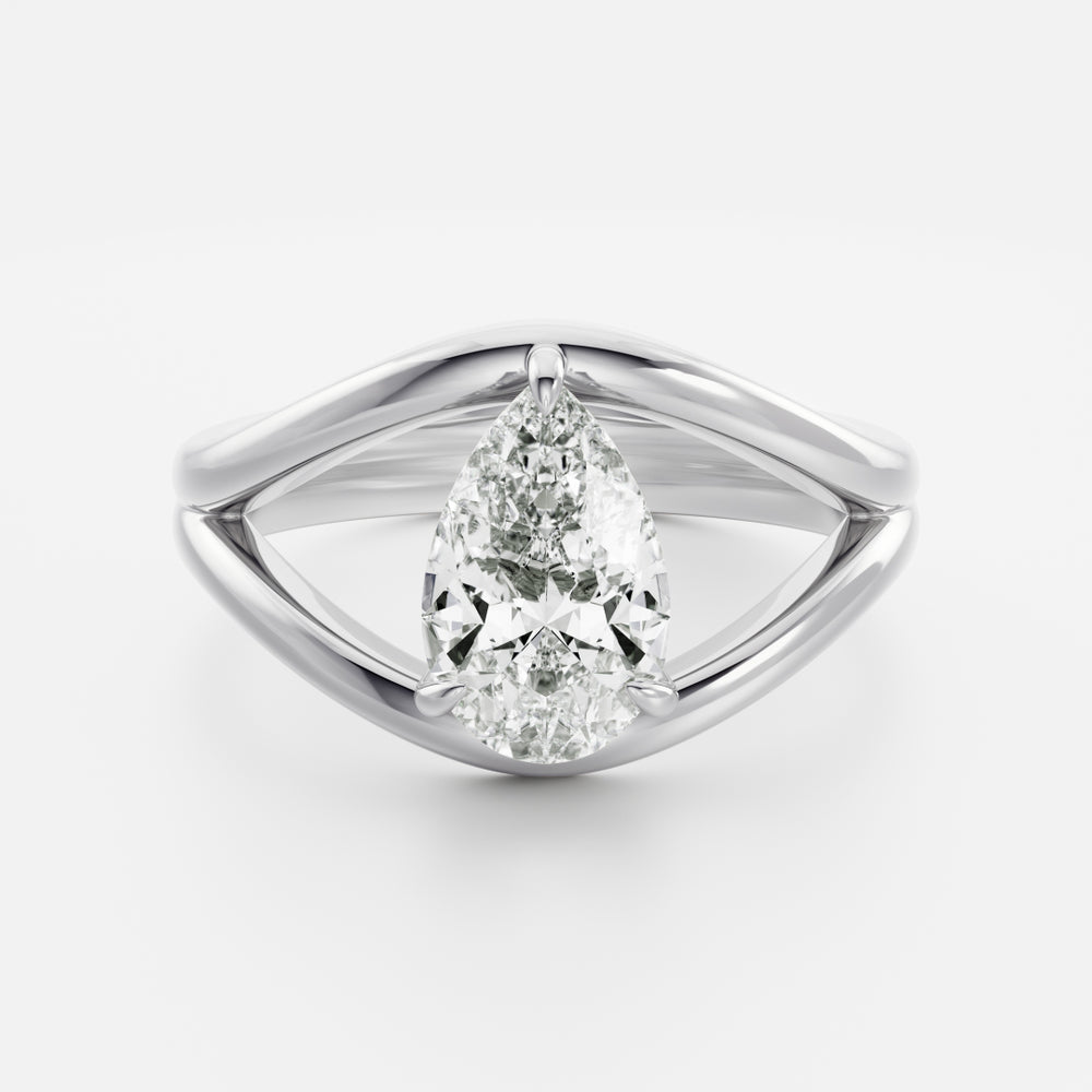 
                      
                        The Elise Ring - Split Shank Pear Solitaire
                      
                    