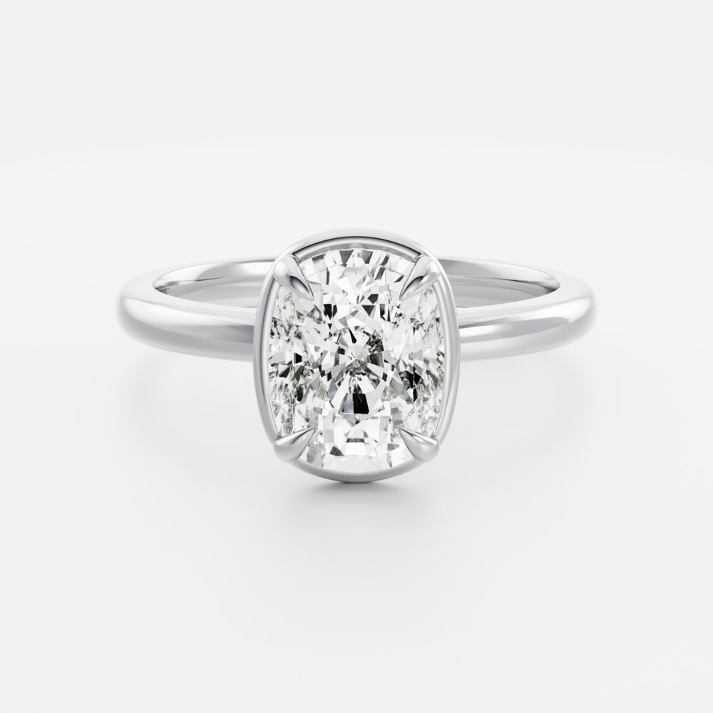 
                      
                        The Ophelia Ring - Elongated Cushion Georgian Solitaire
                      
                    