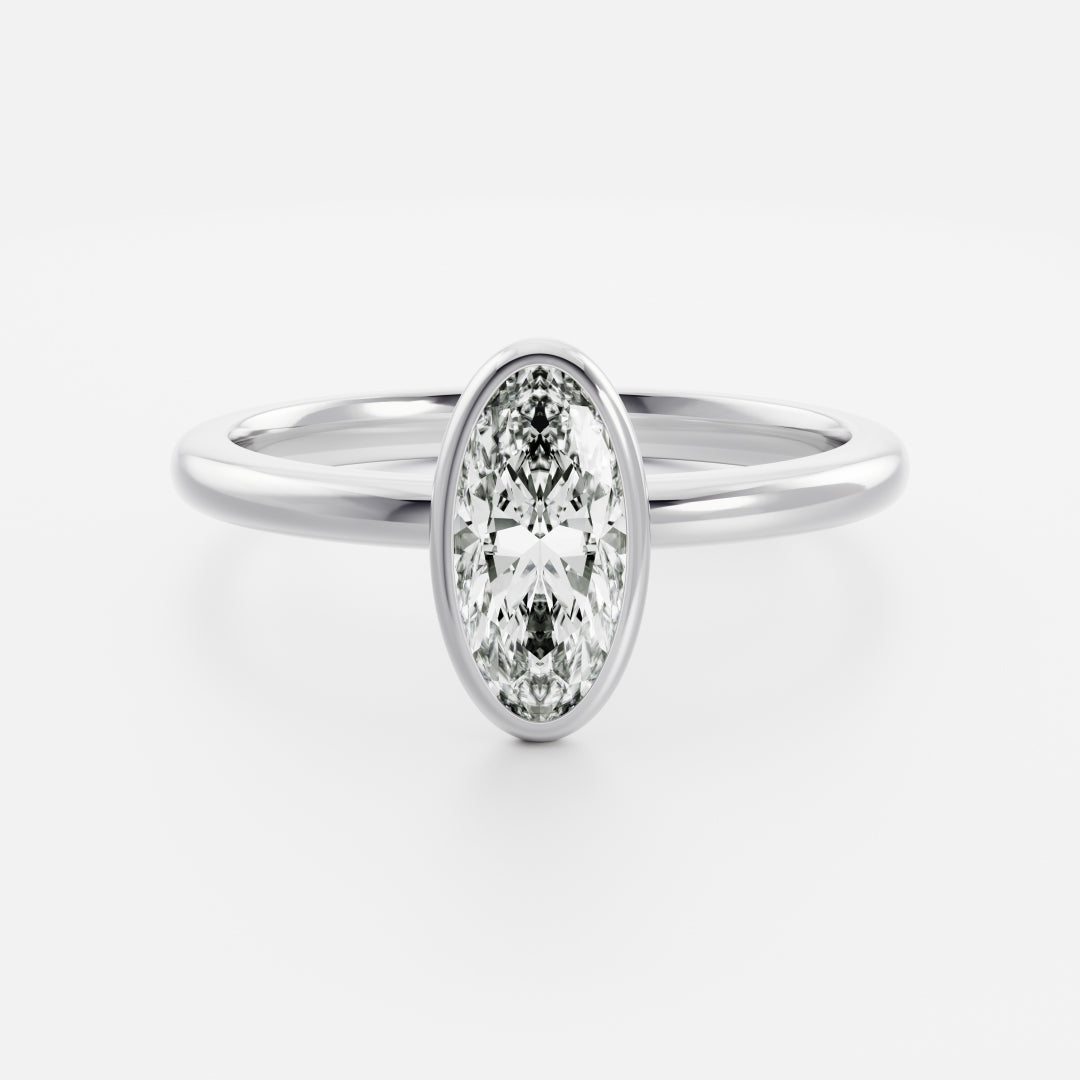 The Cara Ring - Moval Bezel Solitaire