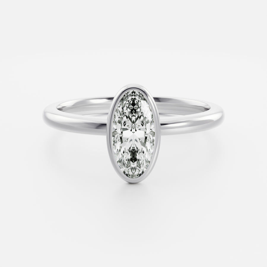 The Cara Ring - Moval Bezel Solitaire
