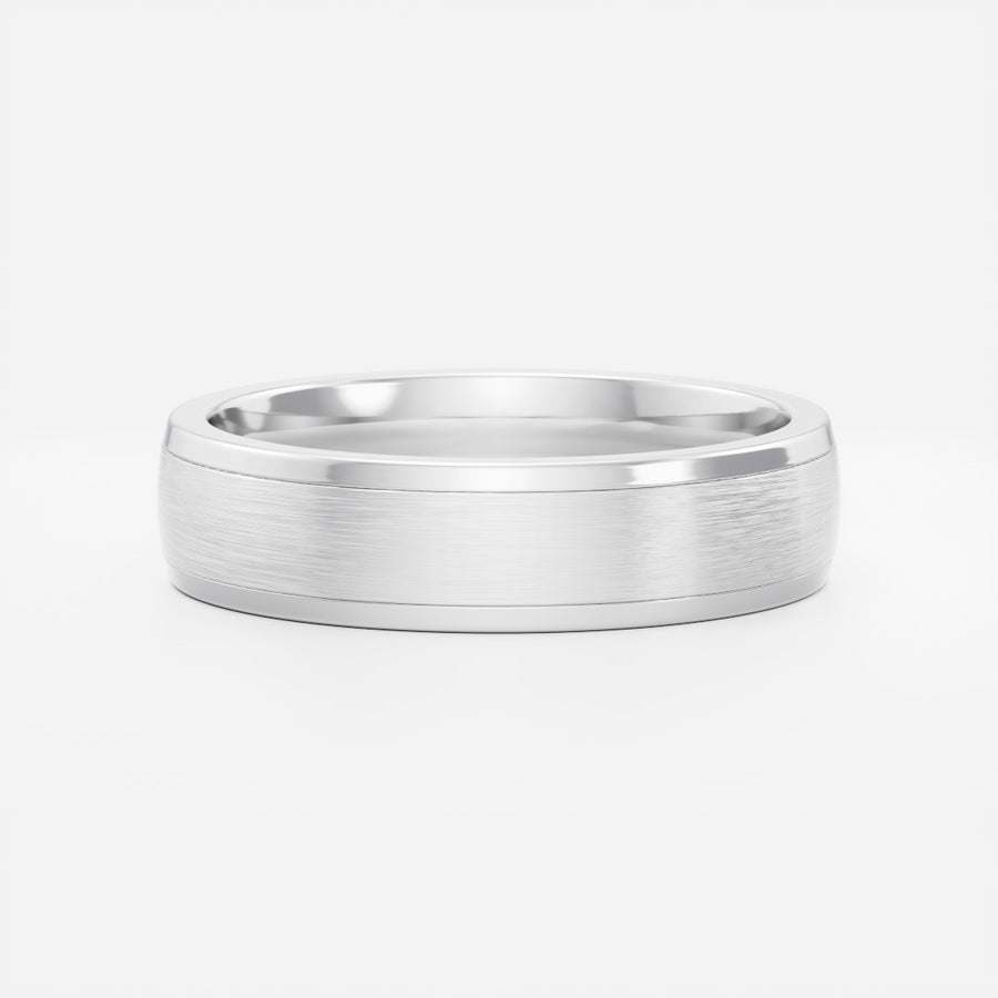 The Deacon Ring - Brushed Centre Men's Wedding Band
