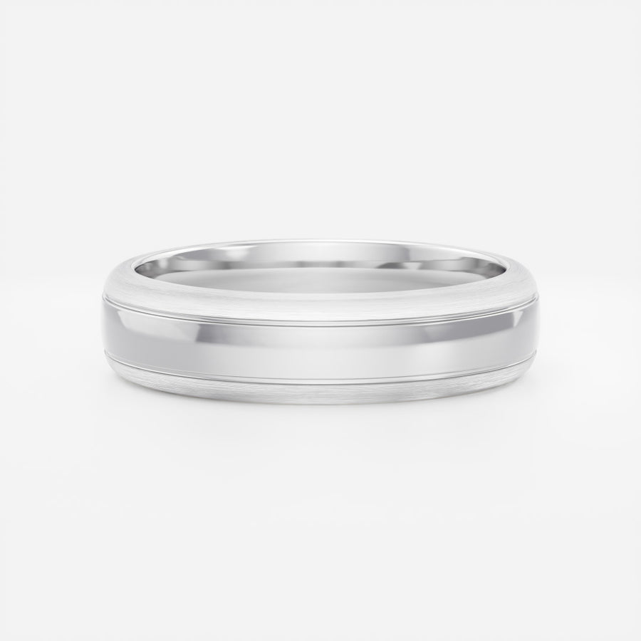 The Adrian Ring - Double Groove Men's Wedding Band