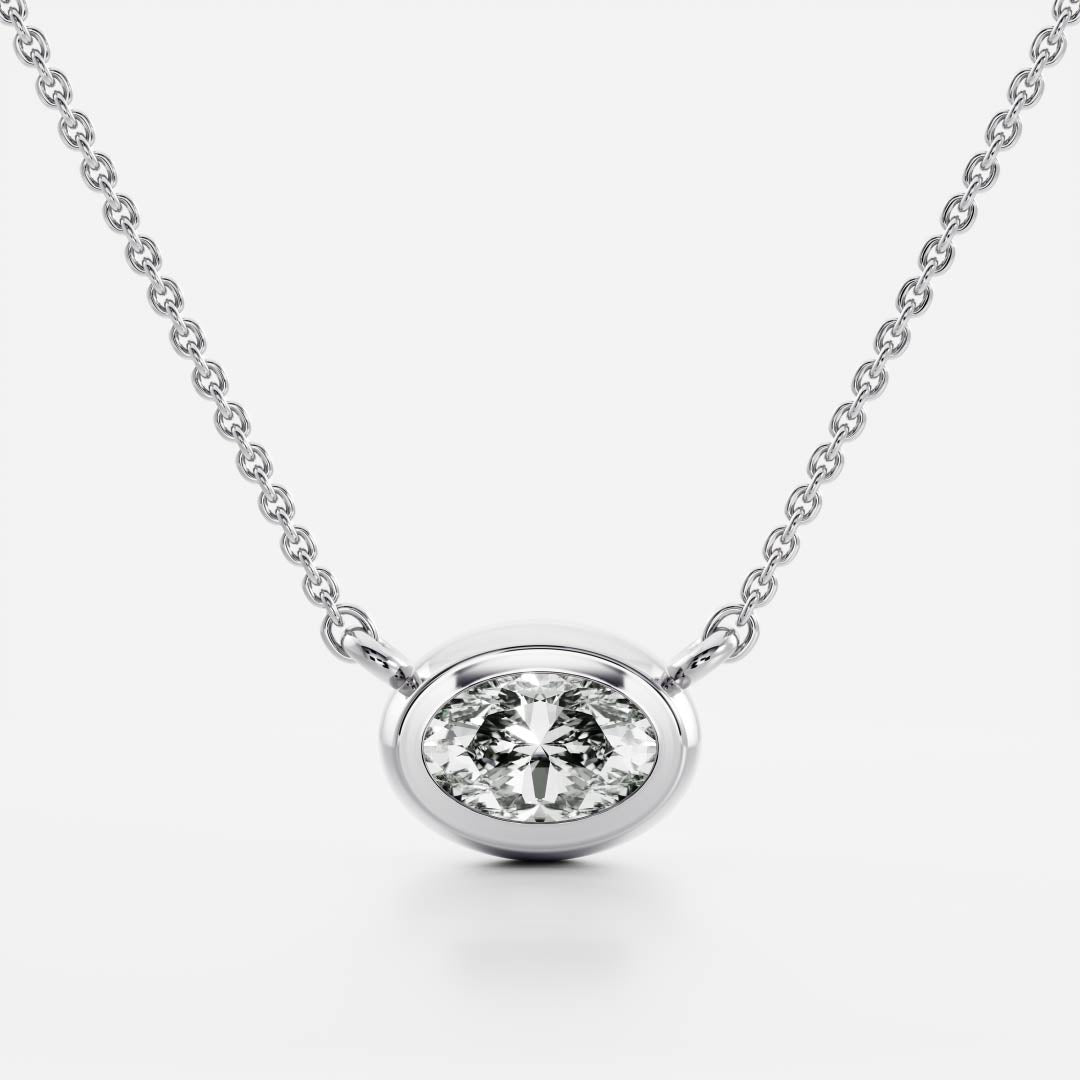 The Vera Necklace - Oval Bezel Pendant