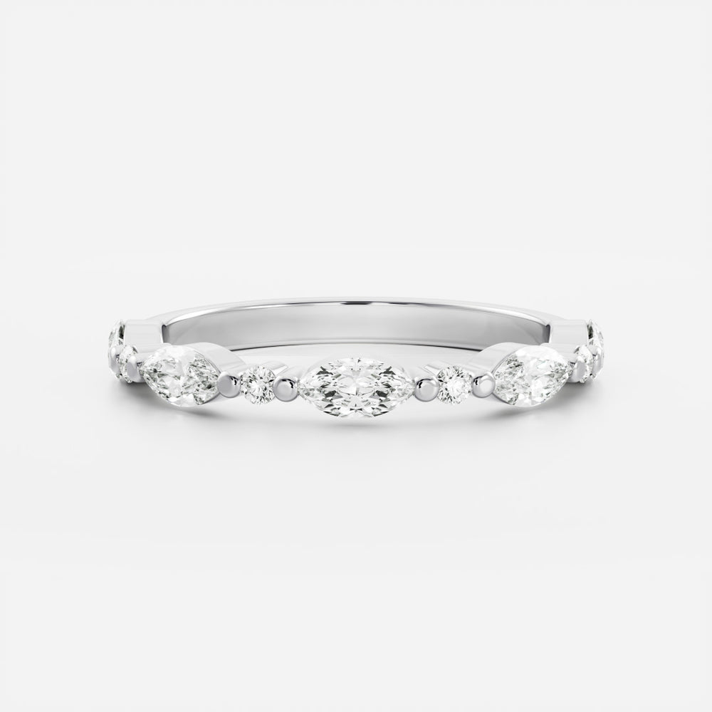
                      
                        The Freya Ring - Marquise and Round Brilliant Band
                      
                    