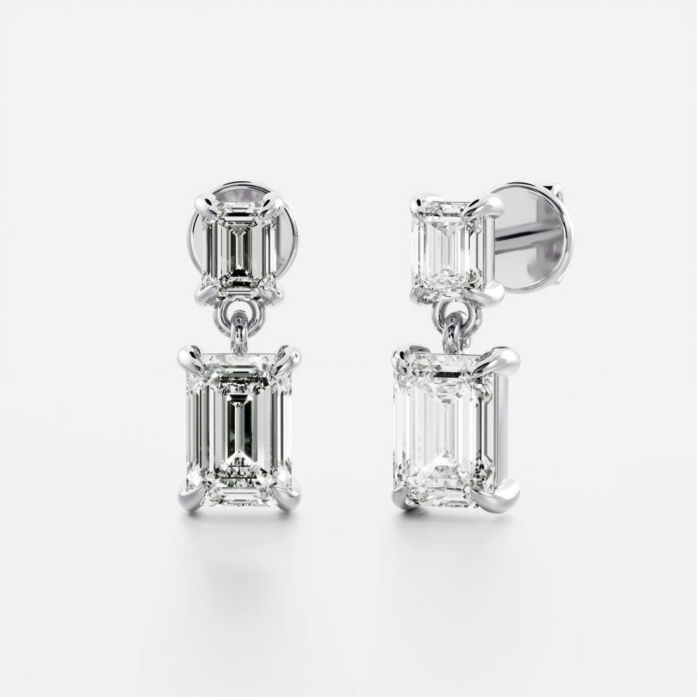 
                      
                        The Arietta Earrings - Emerald Double Drop Earrings
                      
                    