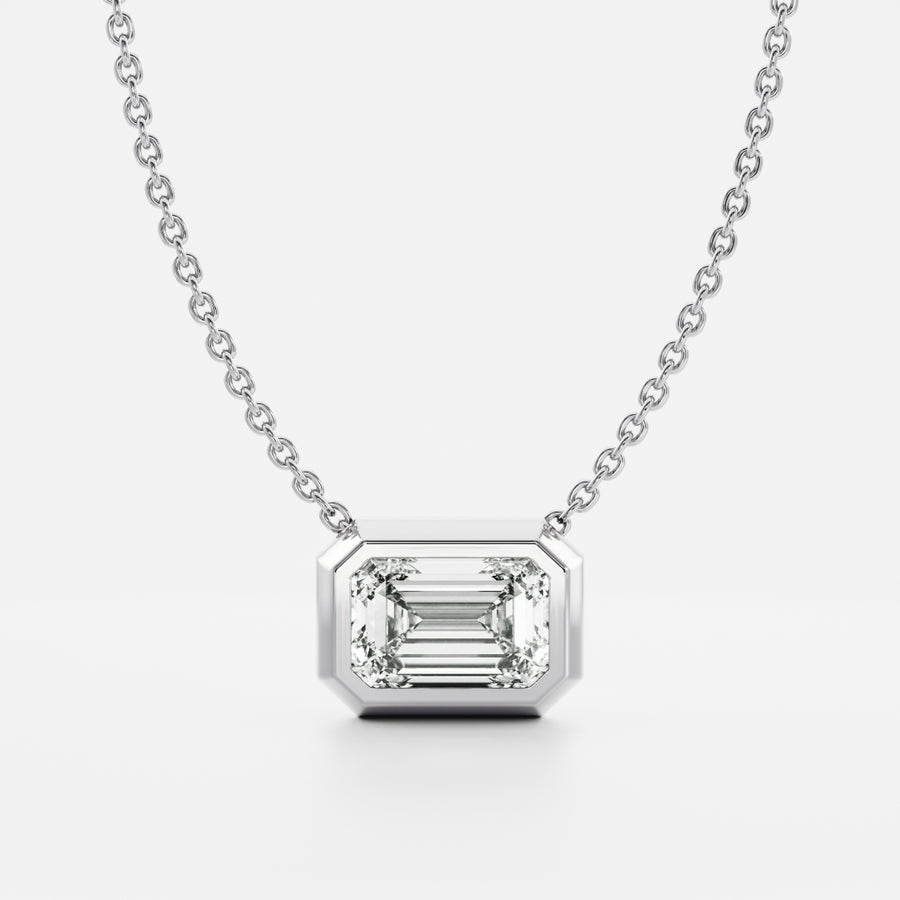 The Vera Necklace - Emerald Bezel Pendant