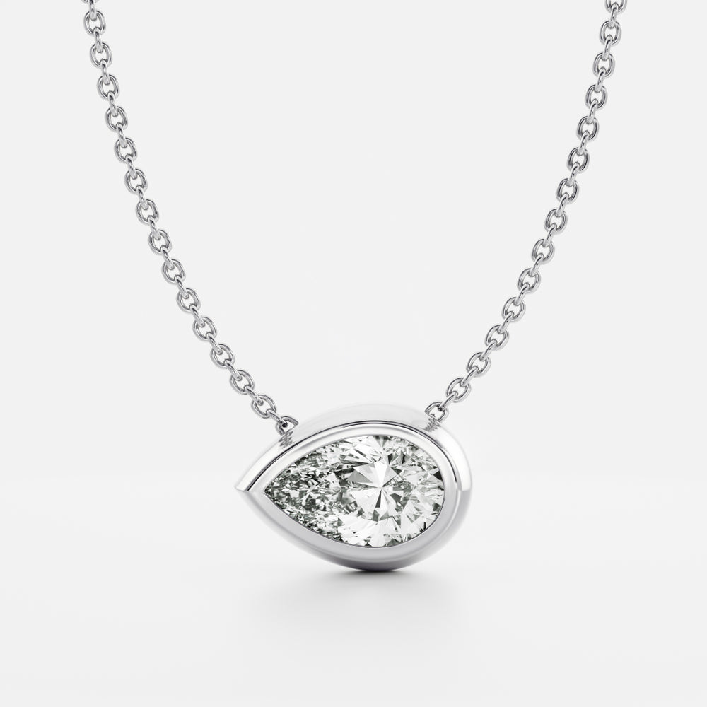 
                      
                        The Vera Necklace - Pear Bezel Pendant
                      
                    