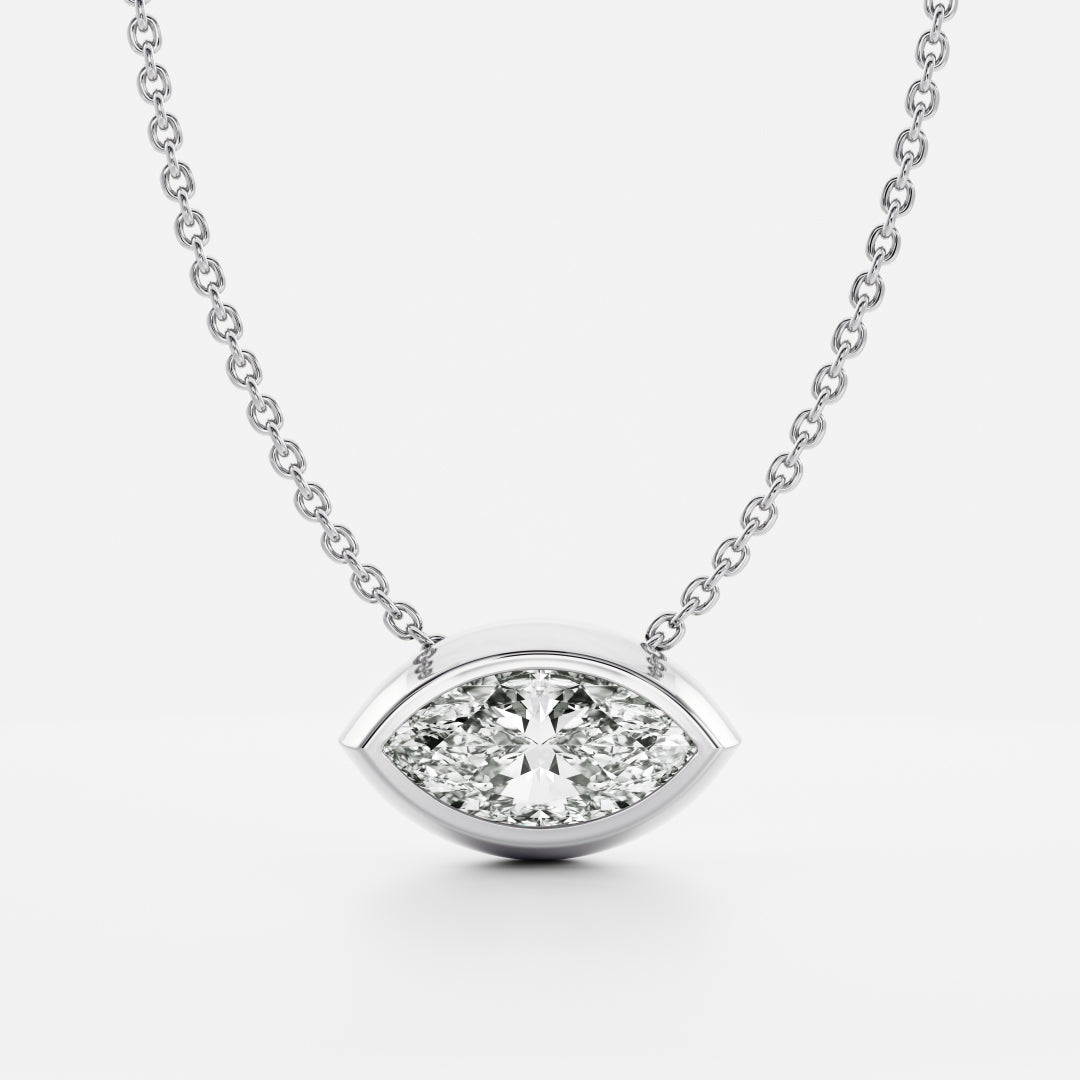 The Vera Necklace - Marquise Bezel Pendant