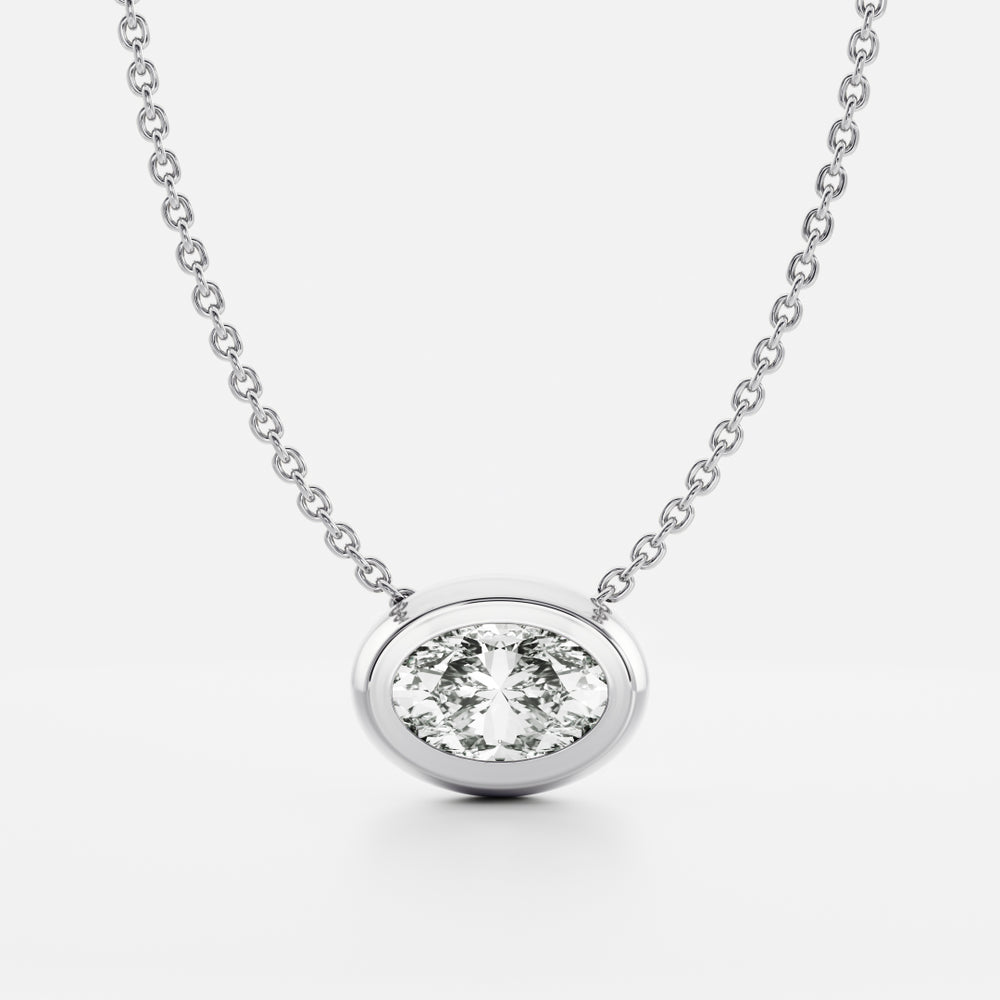 The Vera Necklace - Oval Bezel Pendant