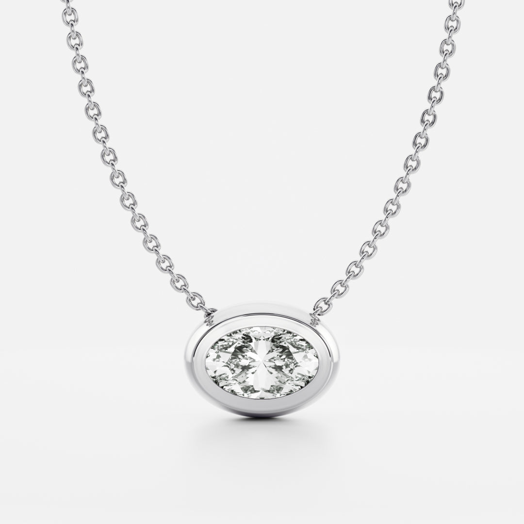The Vera Necklace - Oval Bezel Pendant