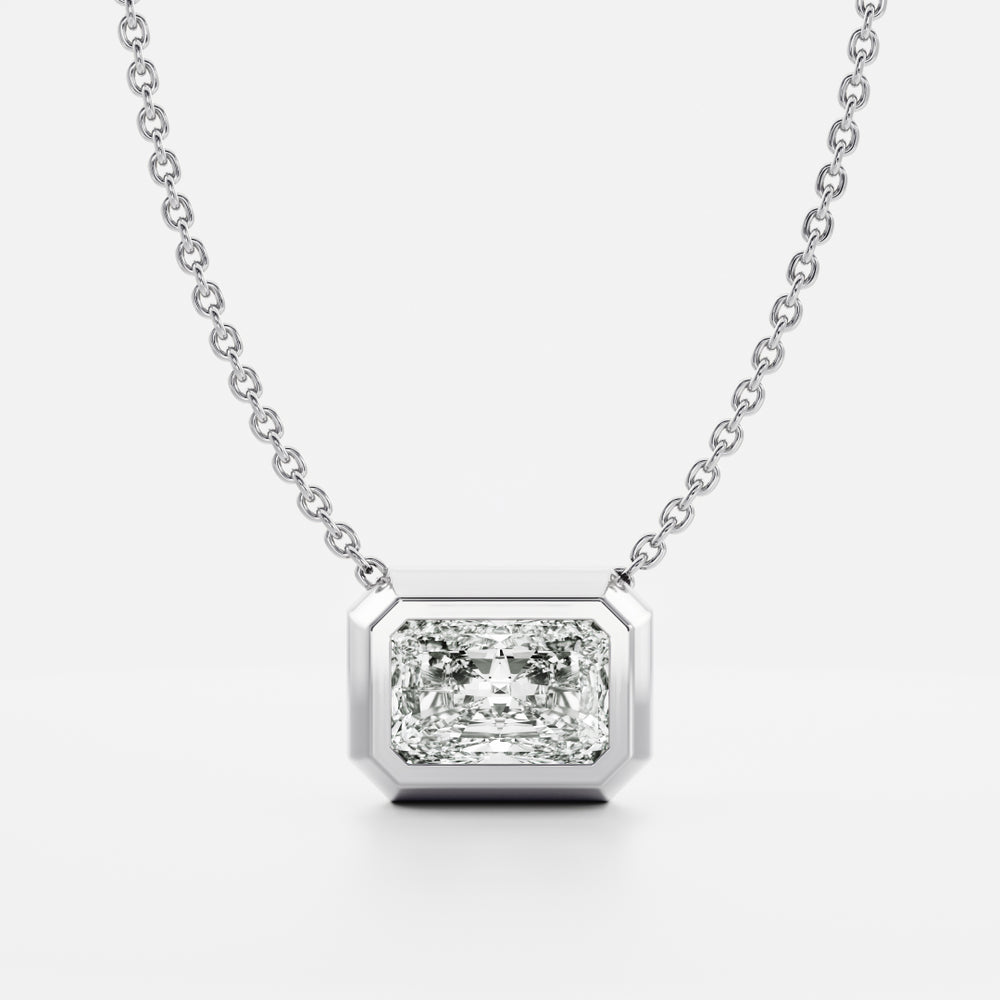 
                      
                        The Vera Necklace - Radiant Bezel Pendant
                      
                    