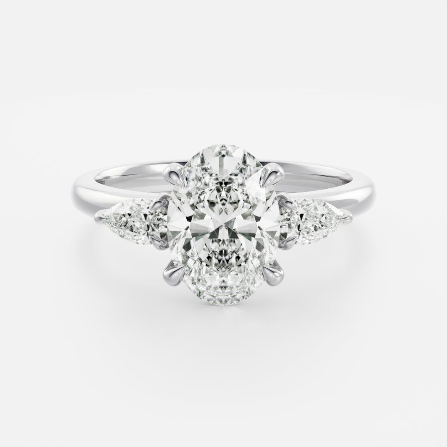 The Emilia Ring - Oval and Pear Basket Trilogy