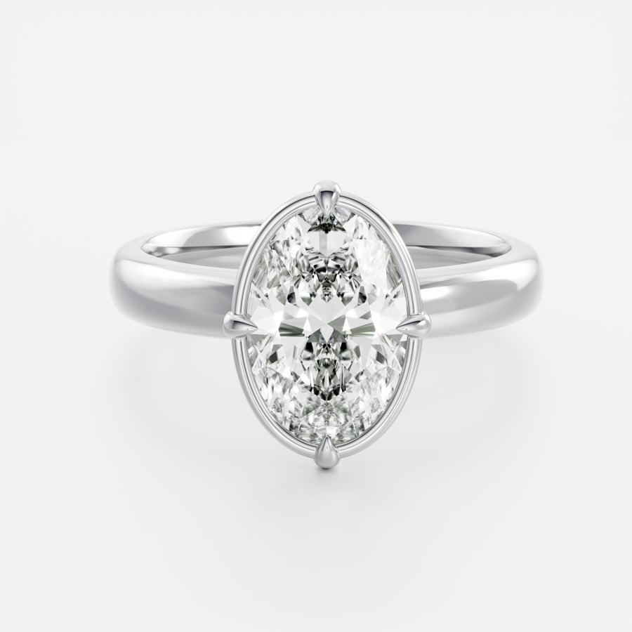 The Ada Ring - Oval Bezel Solitaire with Prongs