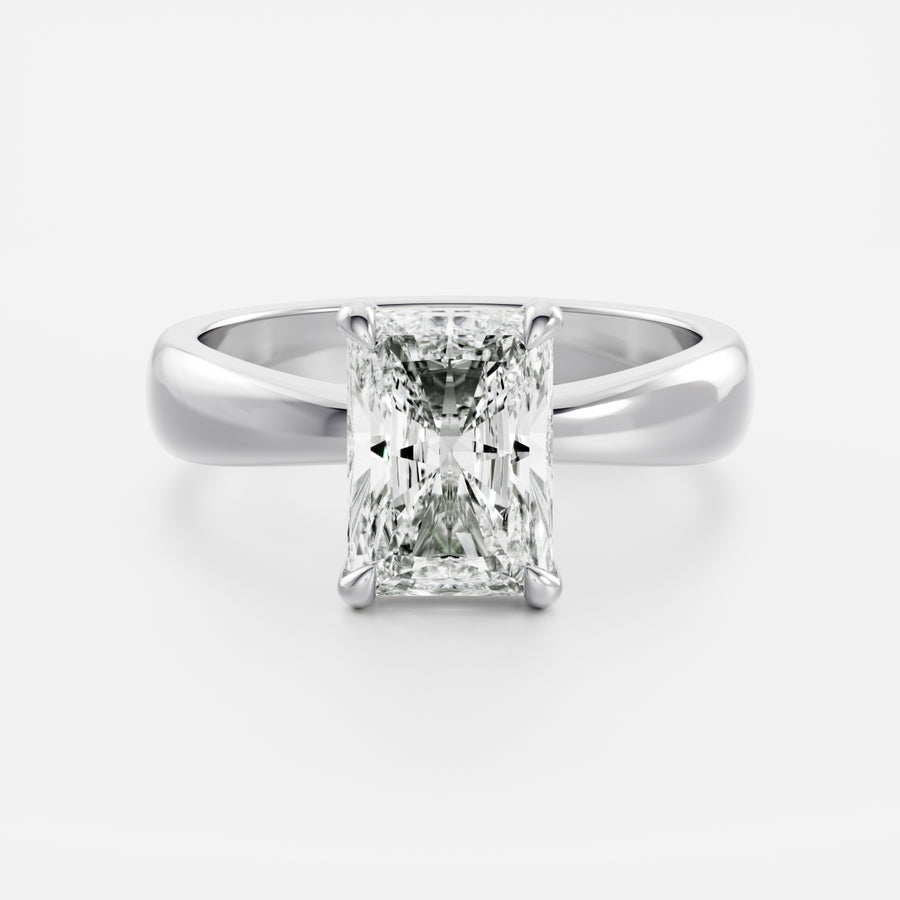 The Amalia Ring - Radiant Tapered Solitaire