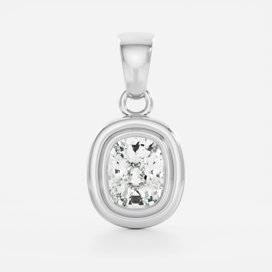 The Adira Elongated Cushion Double Bezel Pendant